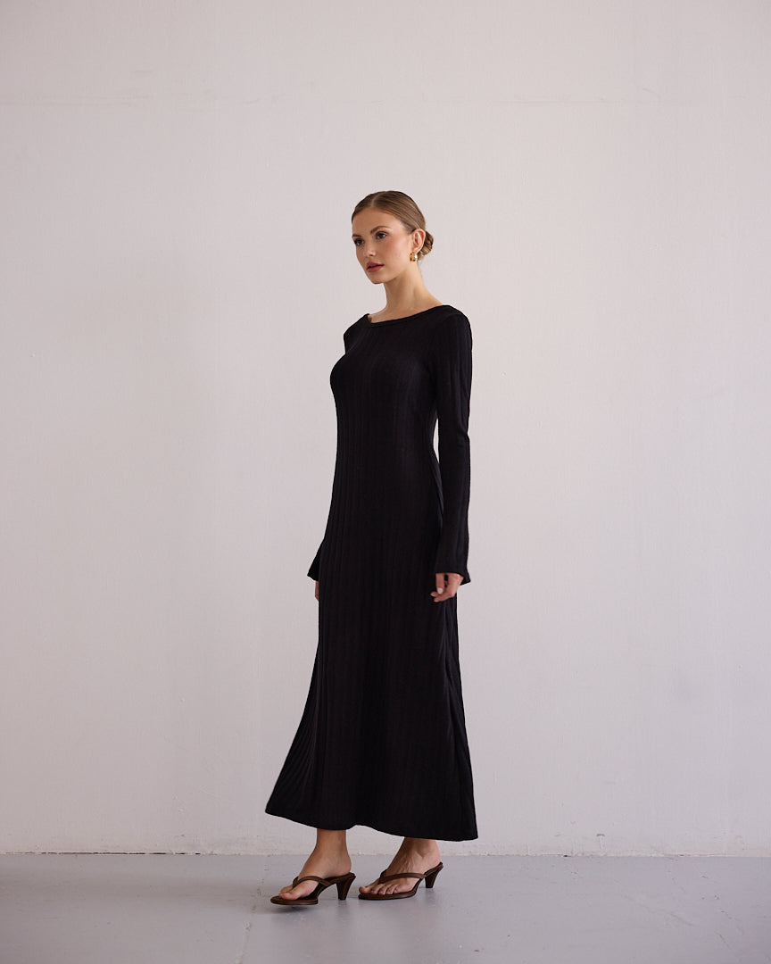 Alma Knit Dress Black