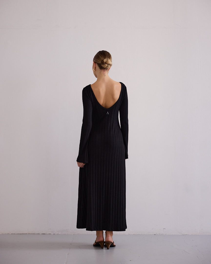 Alma Knit Dress Black