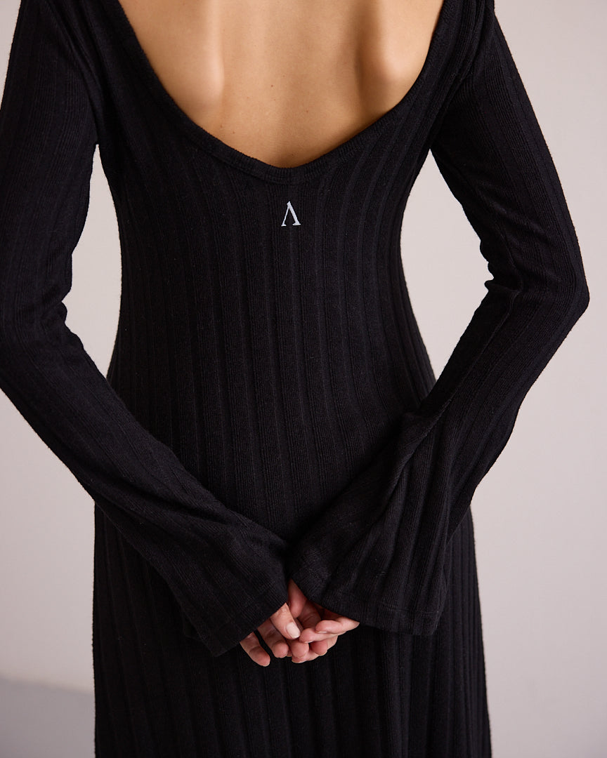 Alma Knit Dress Black