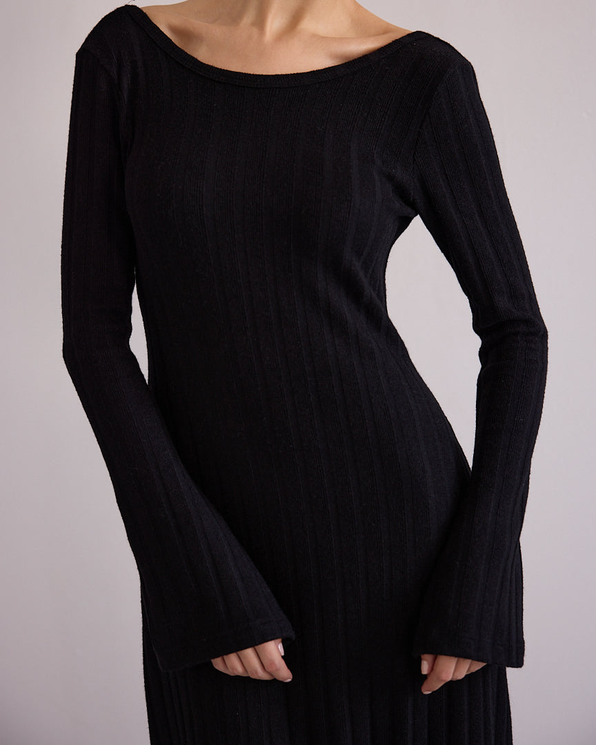 Alma Knit Dress Black